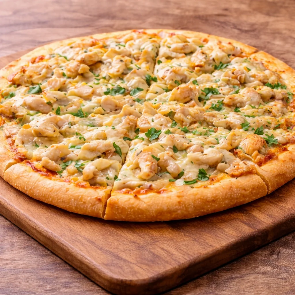 Chicken Alfredo Pizza at Uniq Pizza in Edmonton Alberta