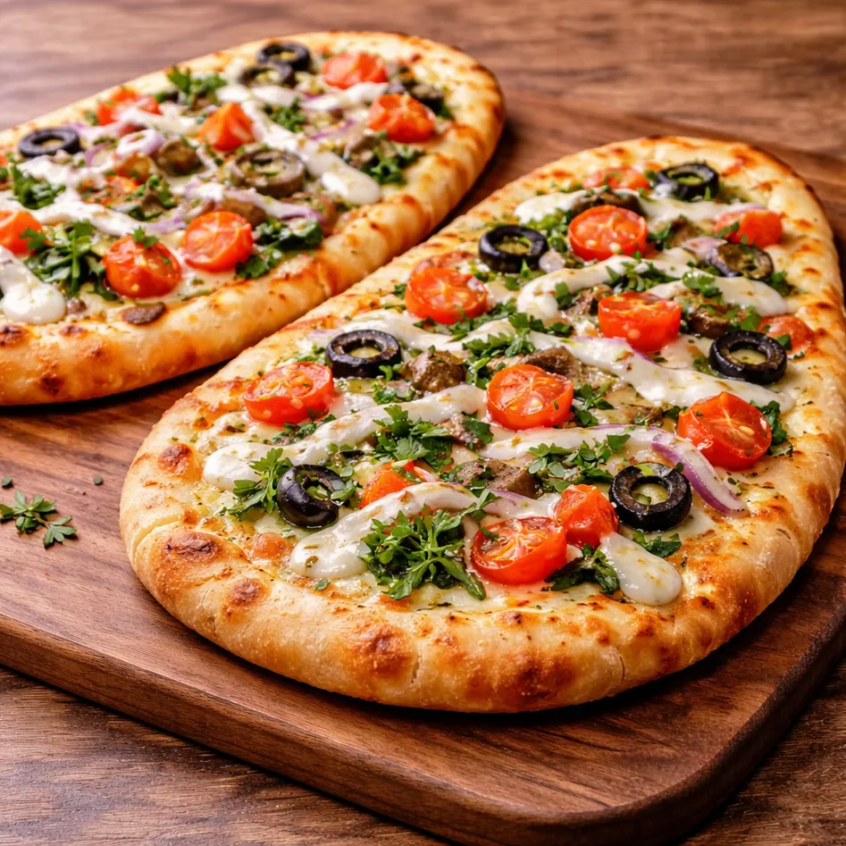 Naan Pizza at Uniq Pizza in Edmonton Alberta