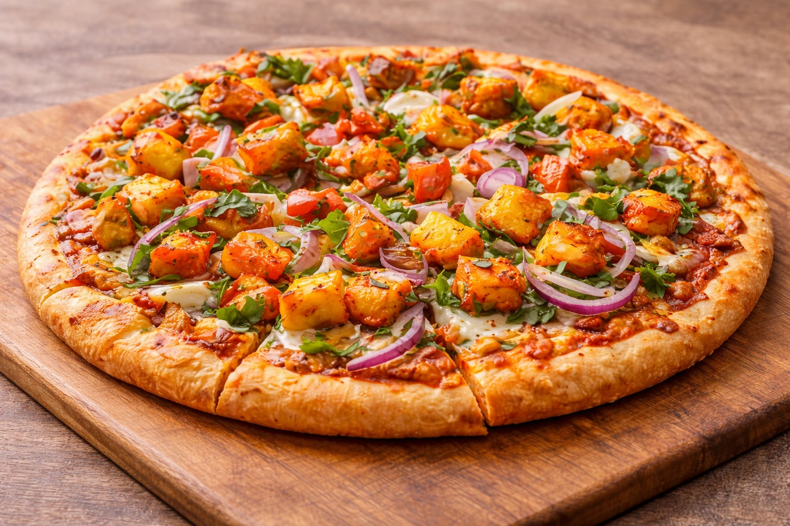 Paneer Tikka Pizza at Uniq Pizza in Edmonton Alberta